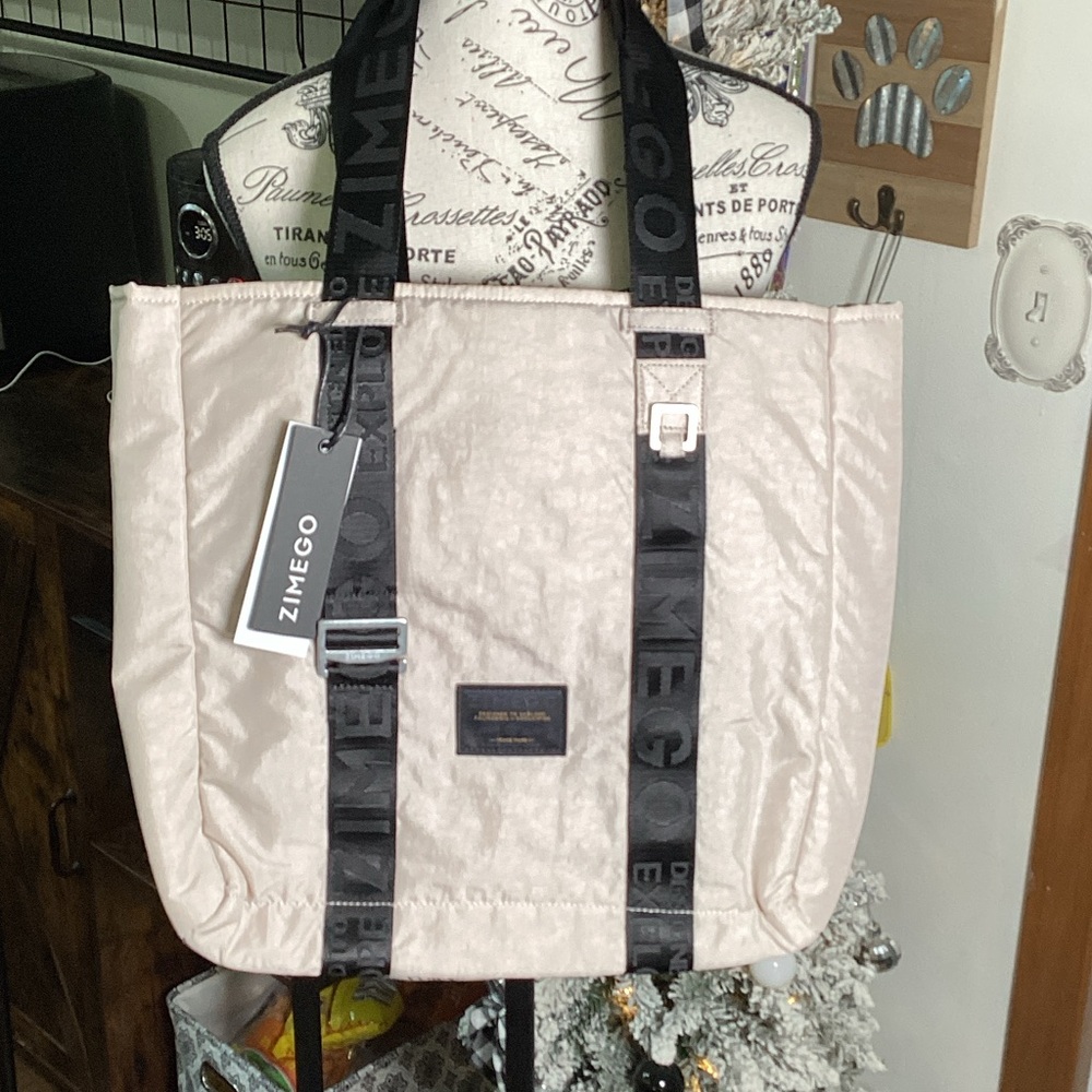 Zimego Mushroom Laptop Tote with Black Accents BNWT 🖤🤎🤍🖤🤎